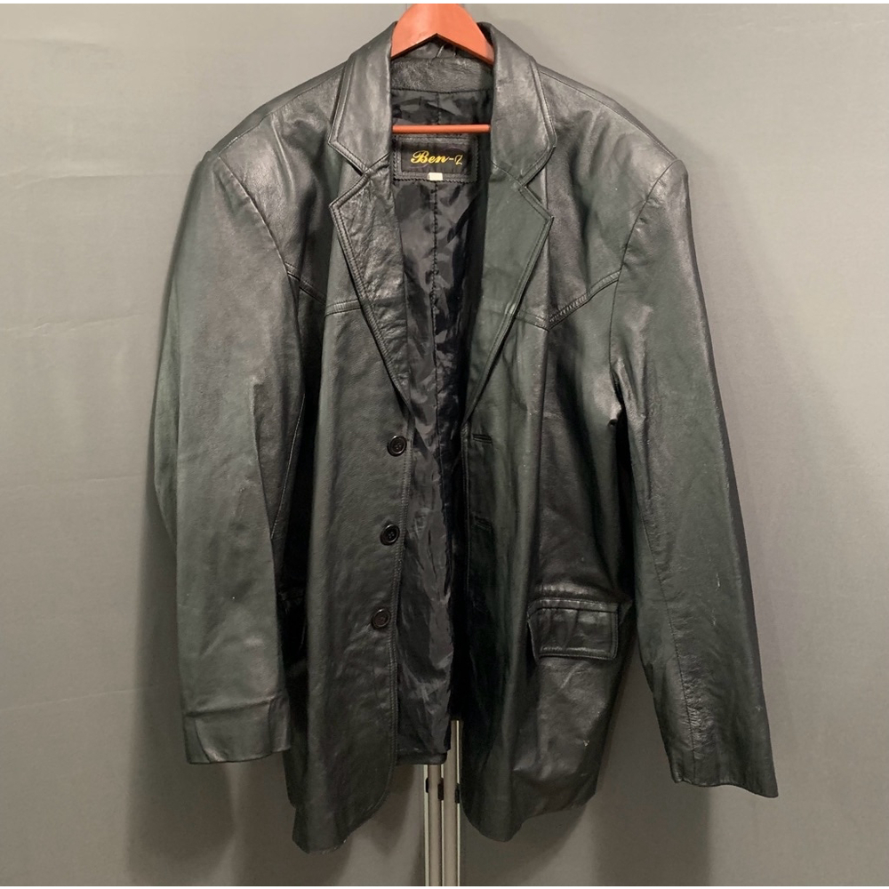 Men's Ben-Z Black Leather Jacket Size XXL